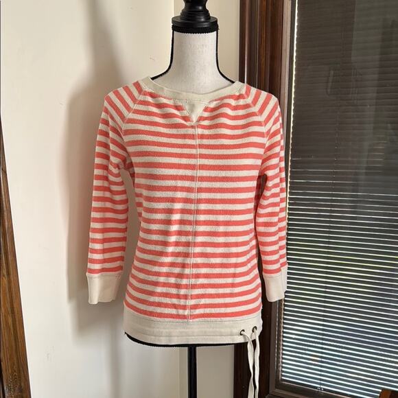 Lauren Jeans Company | Striped Coral and White Women's Sweater Size XS - Picture 1 of 7